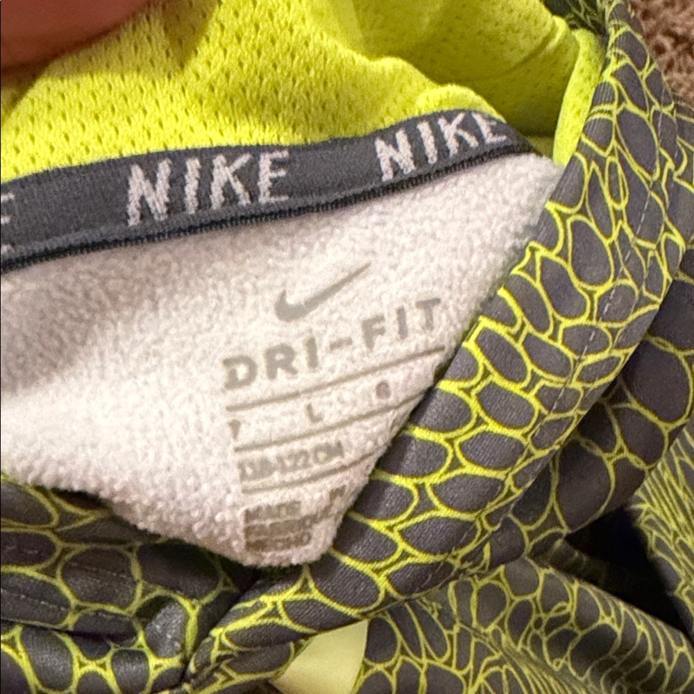 Nike Kids Lime and Gray Patterned Hoodie - Picture 2 of 3